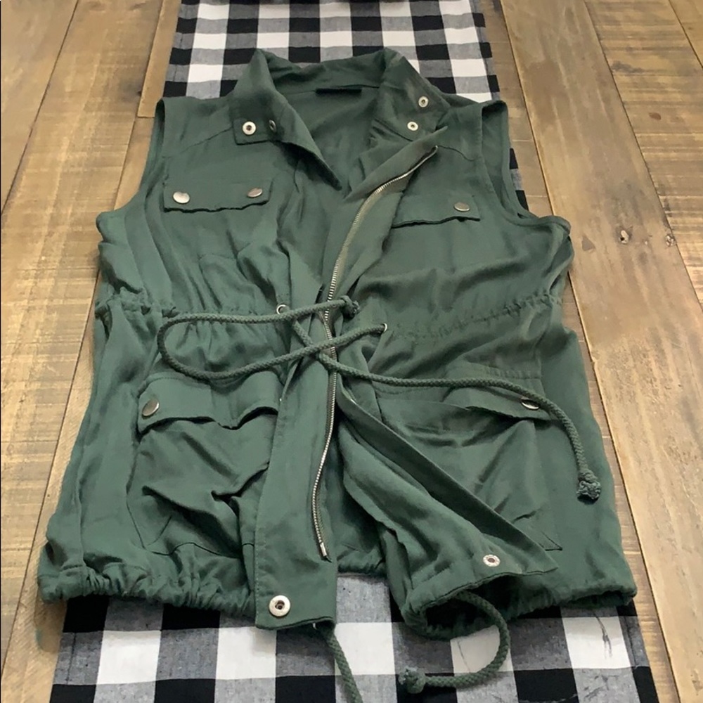 Olive green cargo vest